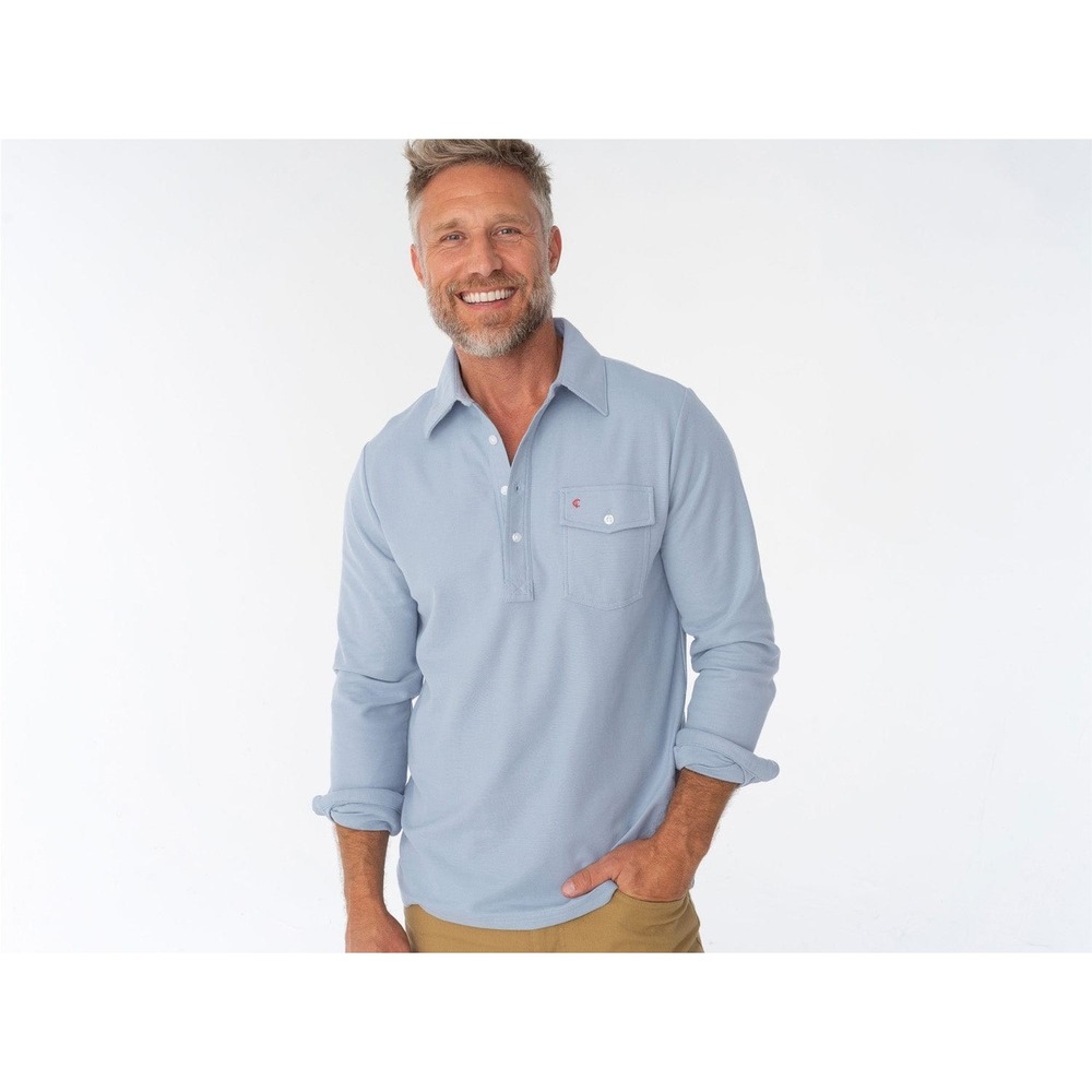 Criquet Long Sleeve Players Shirt Mr. Freeze Blue Sz M Golf Cotton